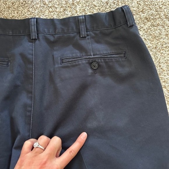 L.L. Bean Navy Blue Trousers Comfort Waist Formal Office 36 X 32 Casual - Picture 8 of 8